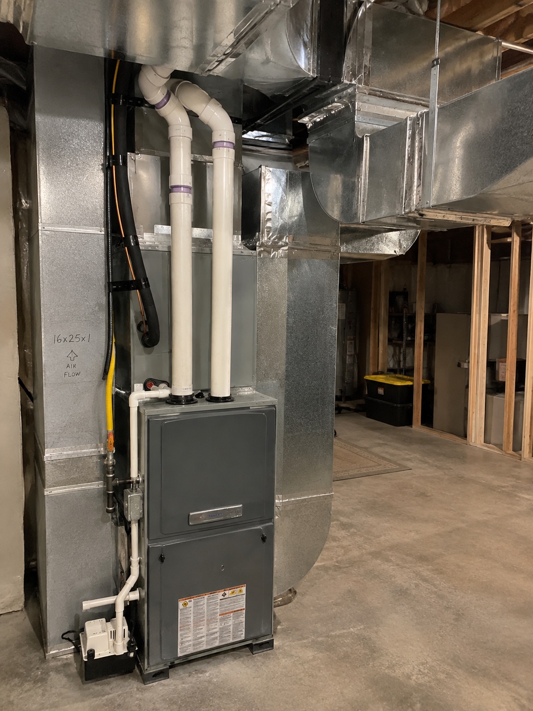 Residential furnace and ductwork installation